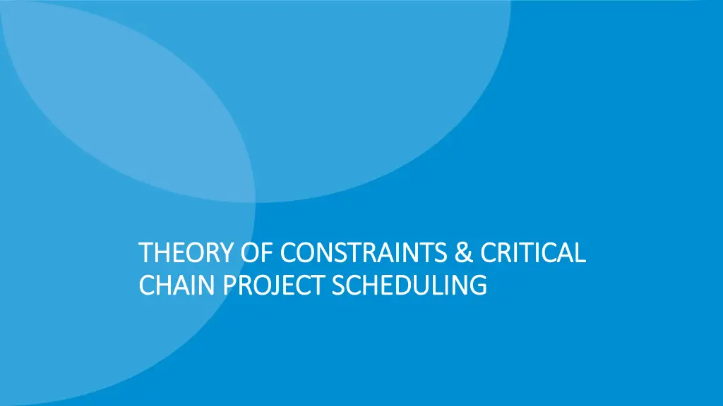 theory of constraints critical theory