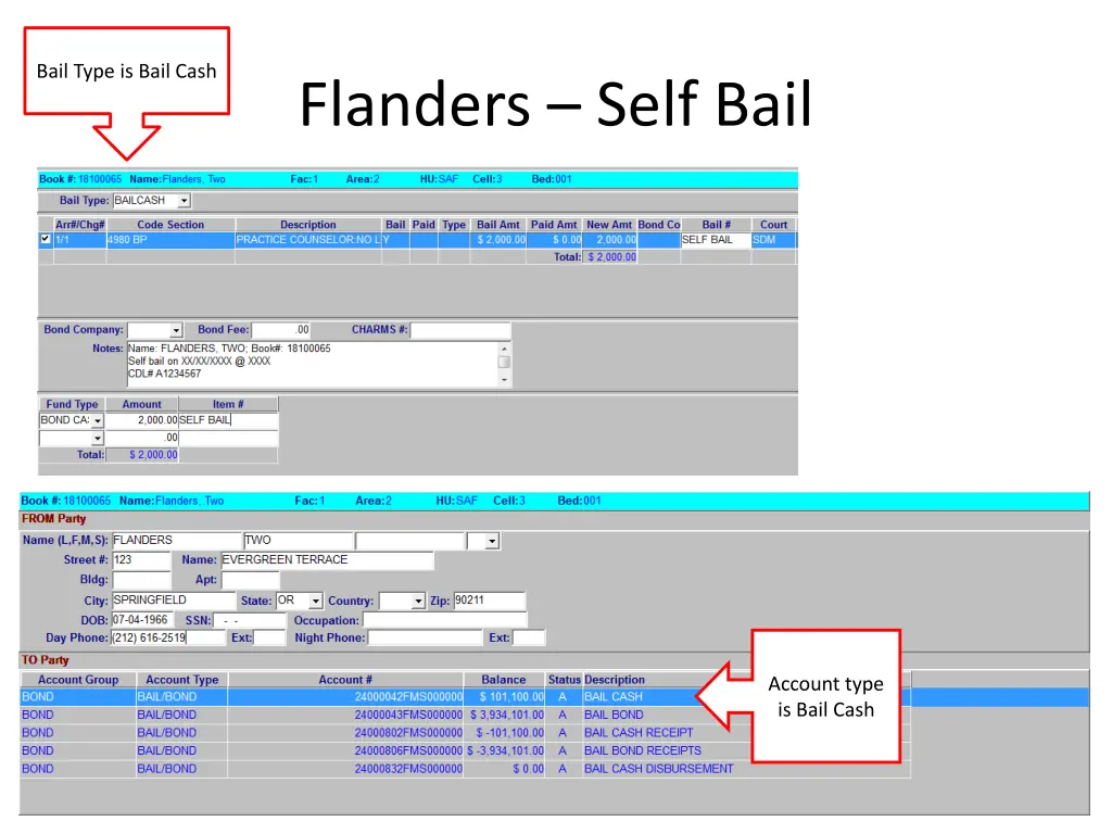 bail type is bail cash