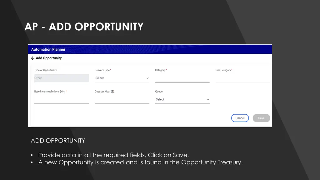 ap add opportunity