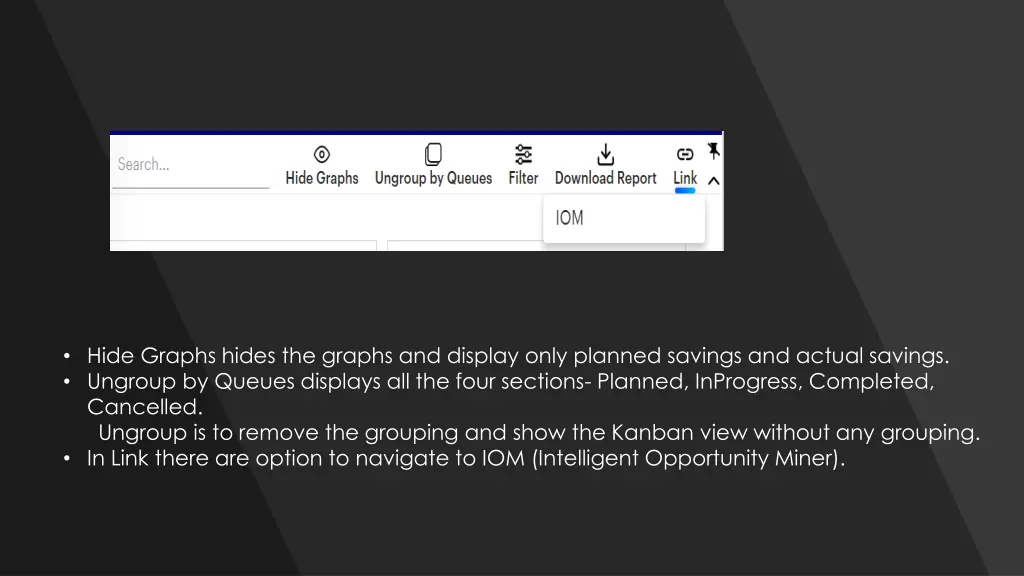 hide graphs hides the graphs and display only