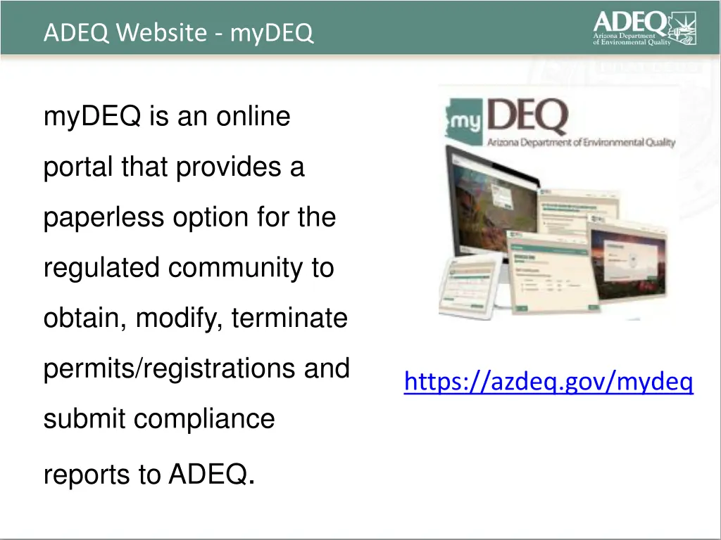 adeq website mydeq