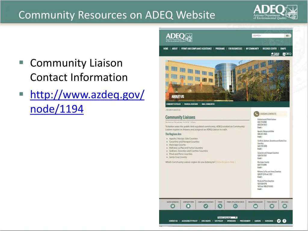 community resources on adeq website 3