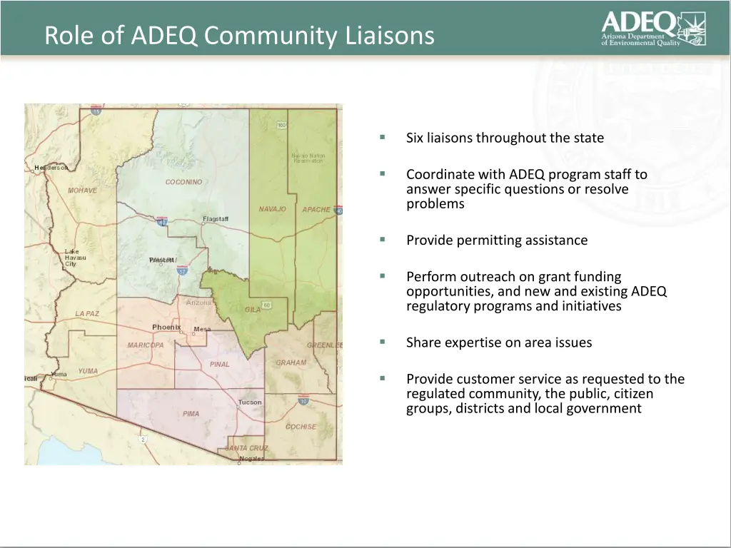 role of adeq community liaisons