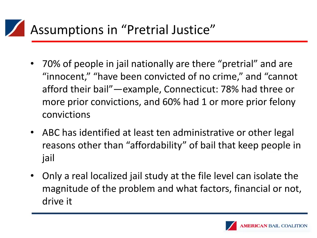 assumptions in pretrial justice