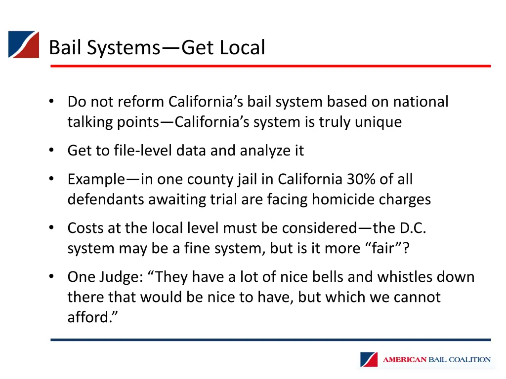 bail systems get local