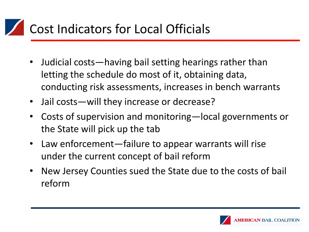 cost indicators for local officials