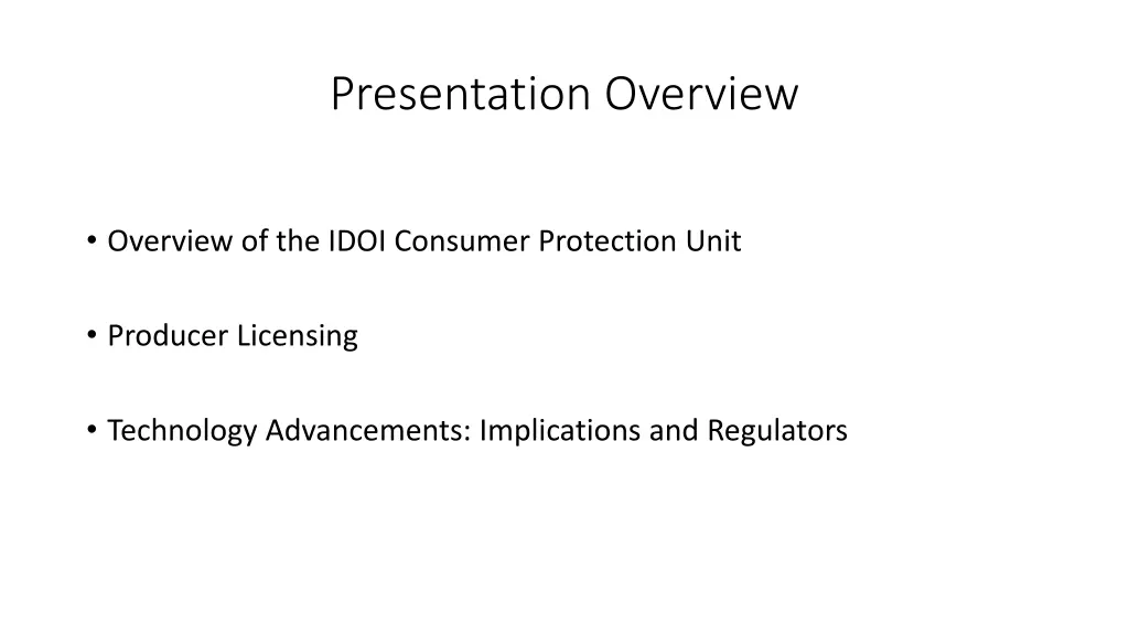 presentation overview