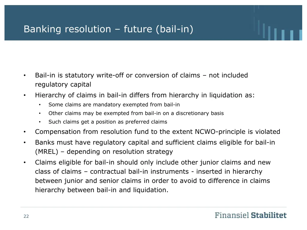 banking resolution future bail in