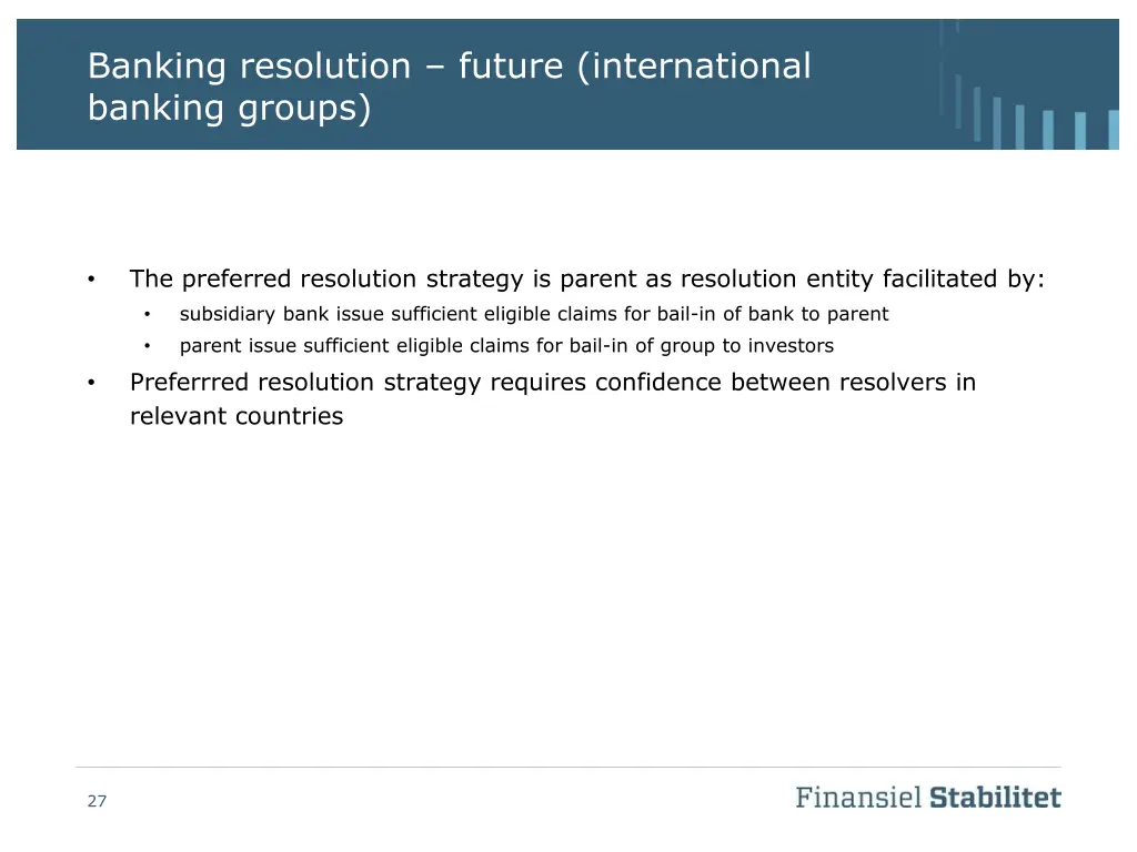 banking resolution future international banking