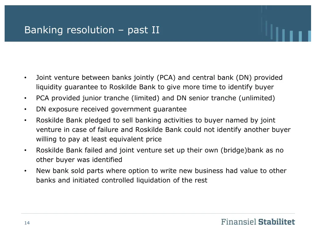 banking resolution past ii