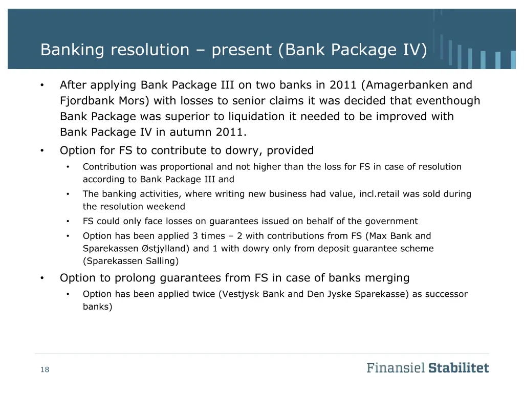 banking resolution present bank package iv