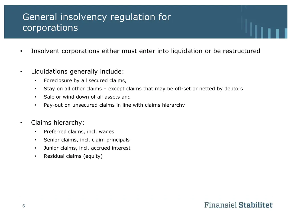 general insolvency regulation for corporations