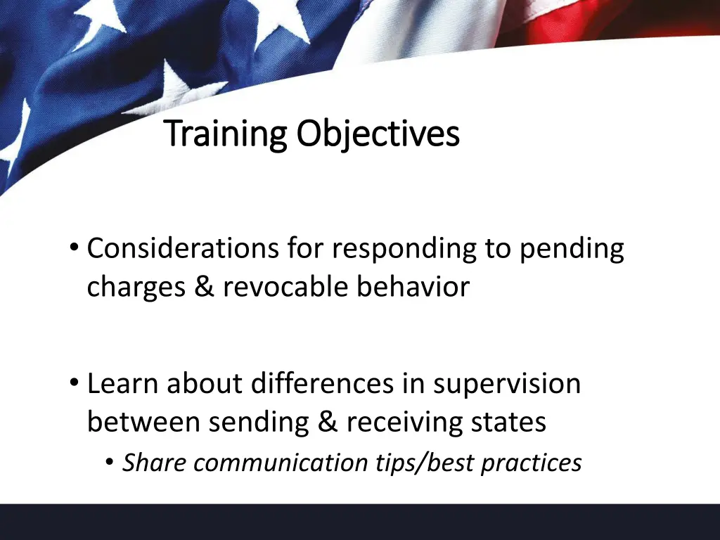 training objectives training objectives