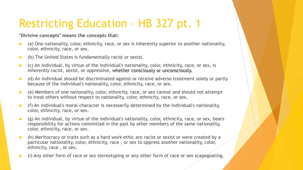 restricting education hb 327 pt 1