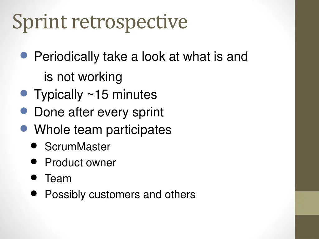 sprint retrospective