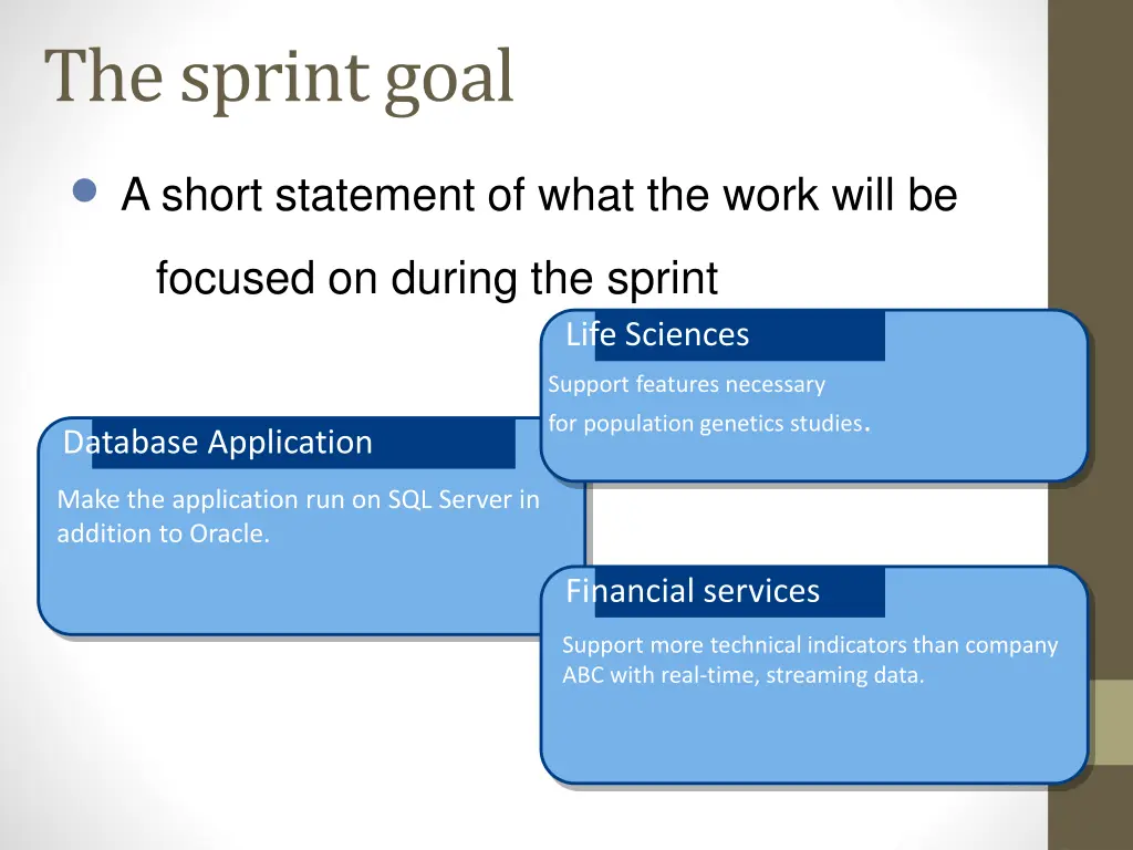 the sprint goal