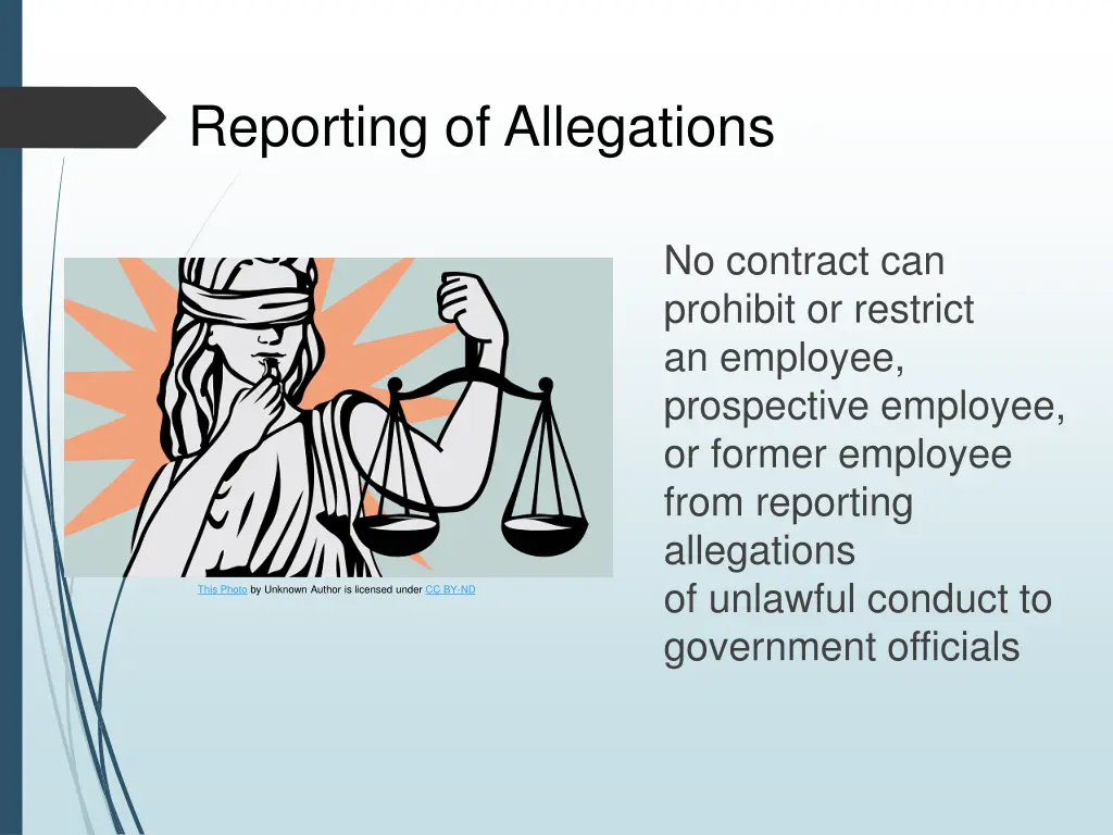 reporting of allegations