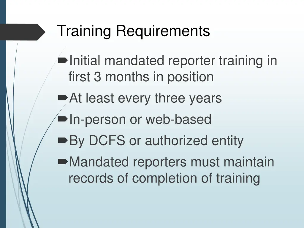 training requirements