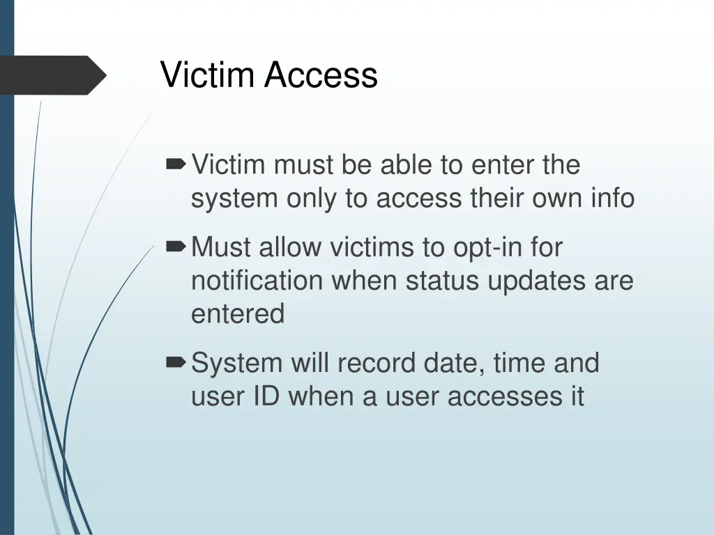 victim access