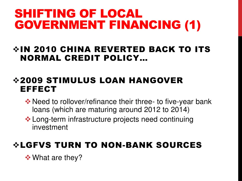 shifting of local government financing 1