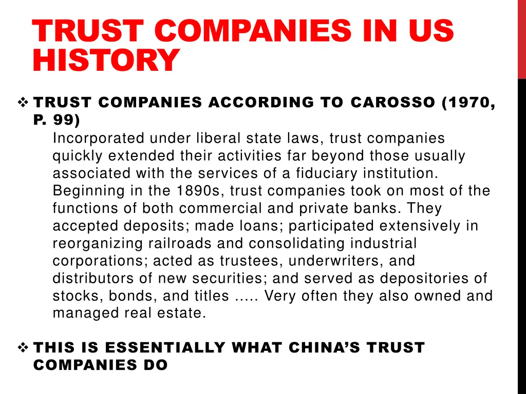 trust companies in us history