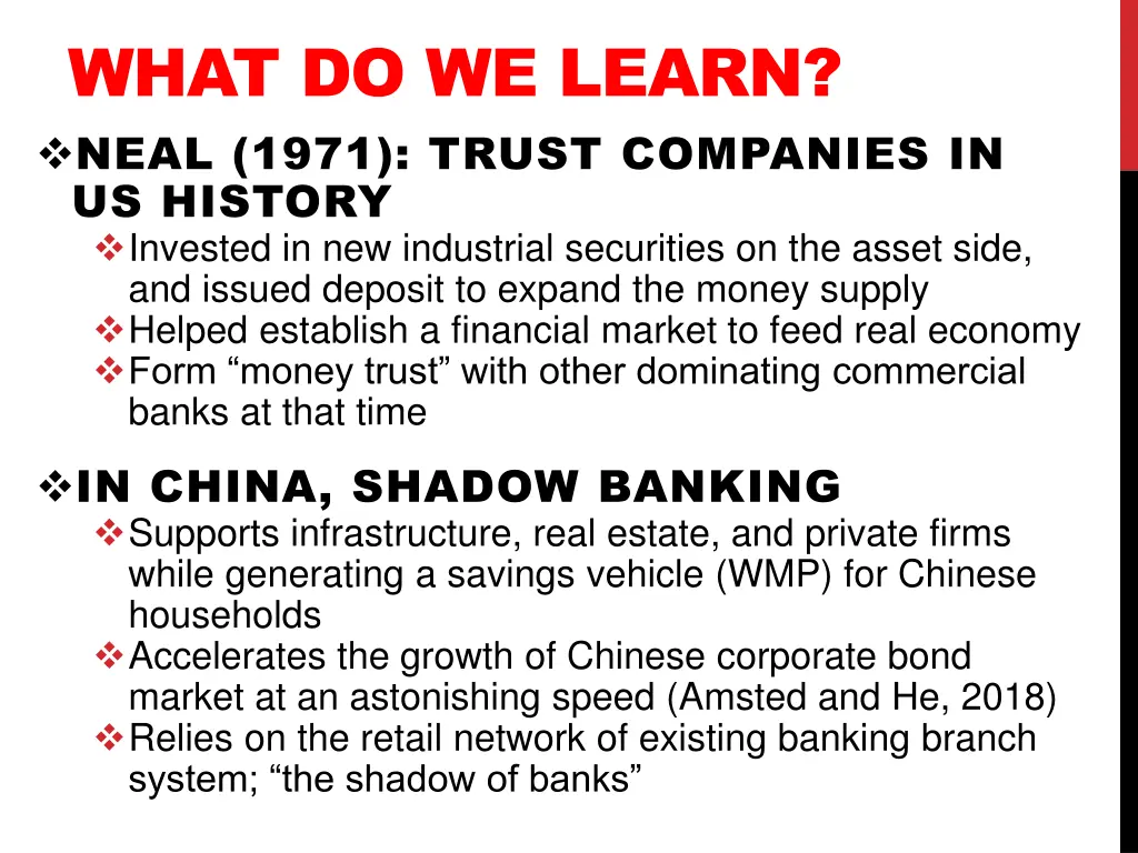 what do we learn neal 1971 trust companies