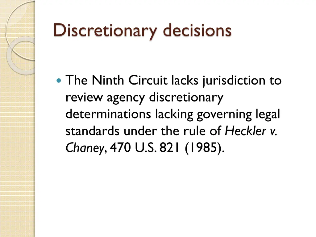 discretionary decisions