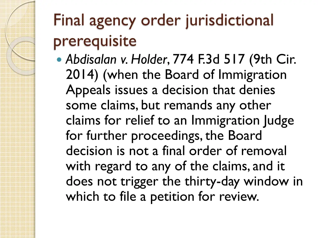 final agency order jurisdictional prerequisite