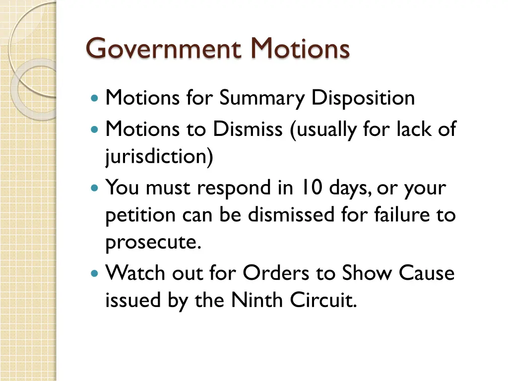 government motions