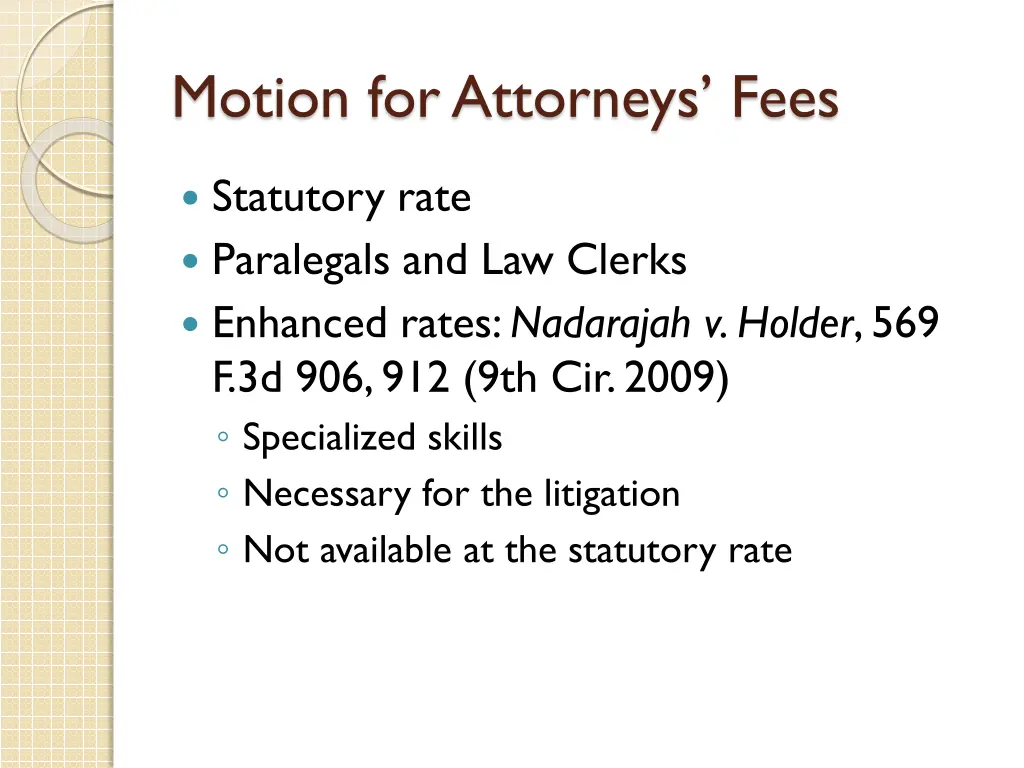 motion for attorneys fees