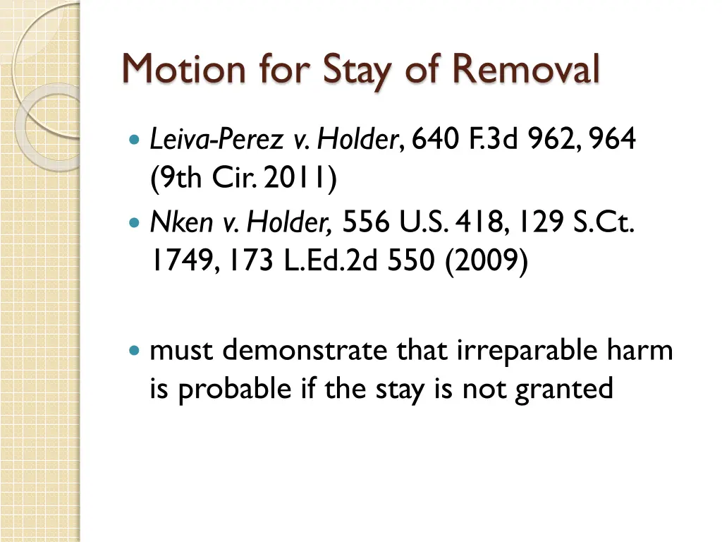 motion for stay of removal 1