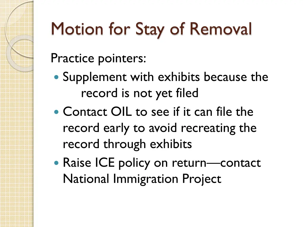 motion for stay of removal 2