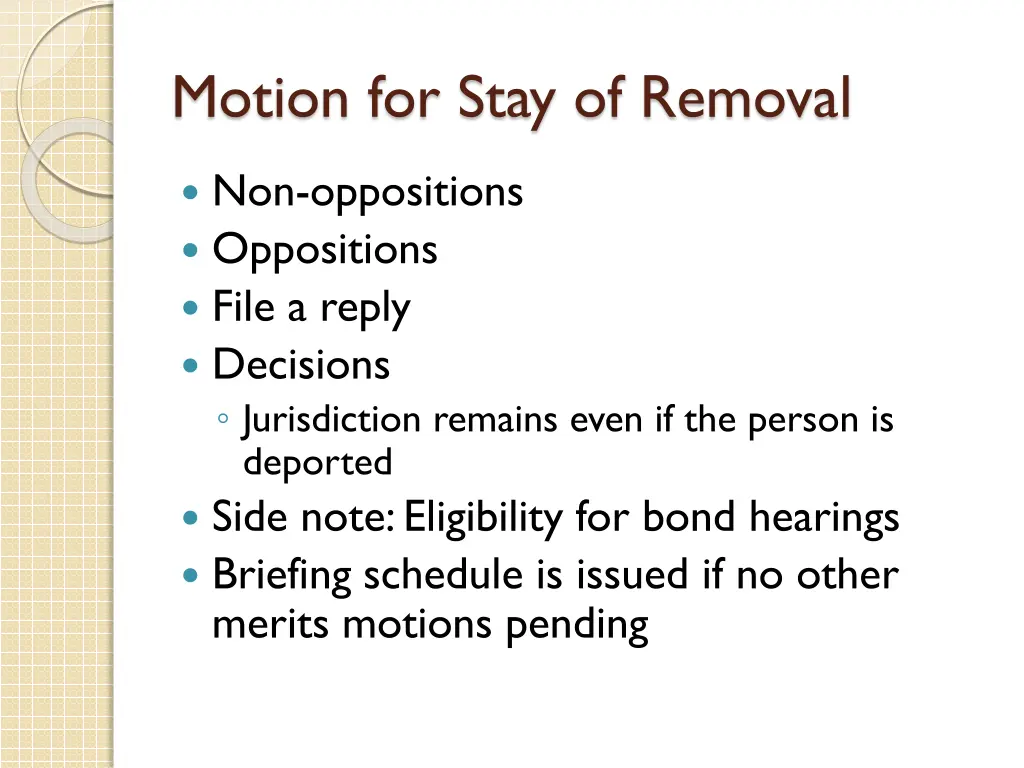 motion for stay of removal 3