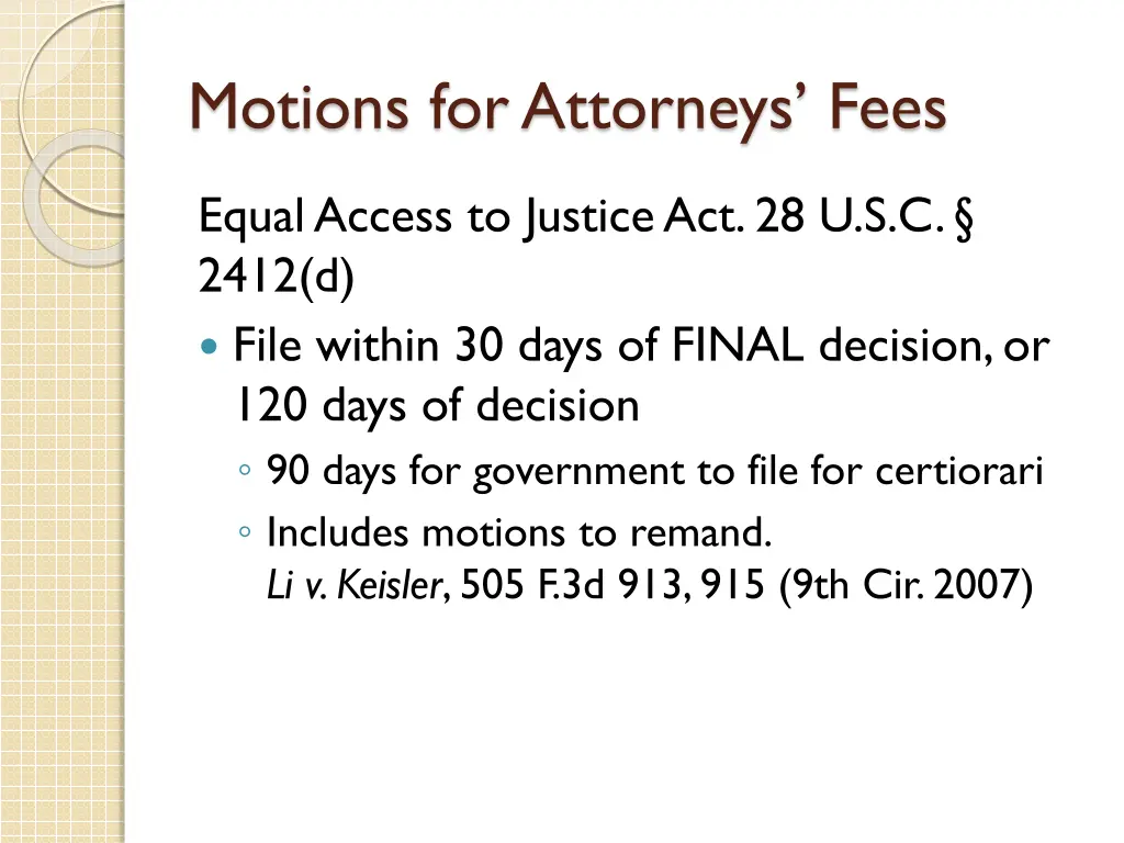 motions for attorneys fees