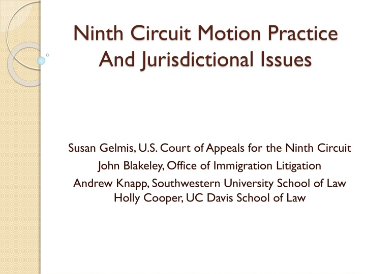 ninth circuit motion practice and jurisdictional