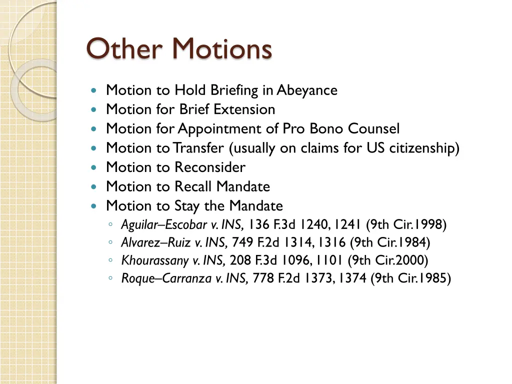 other motions