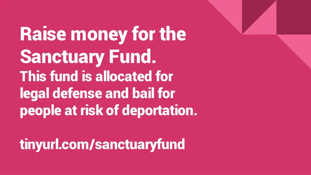 raise money for the sanctuary fund this fund