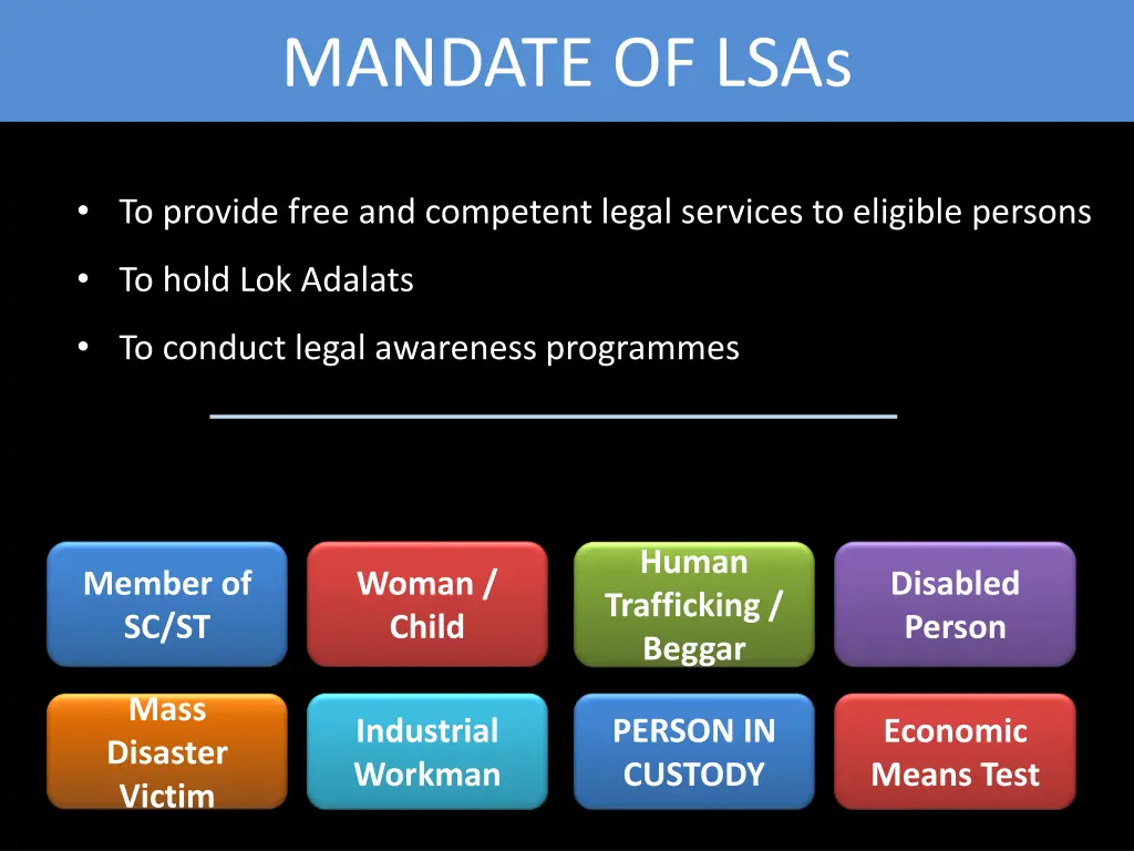 mandate of lsas