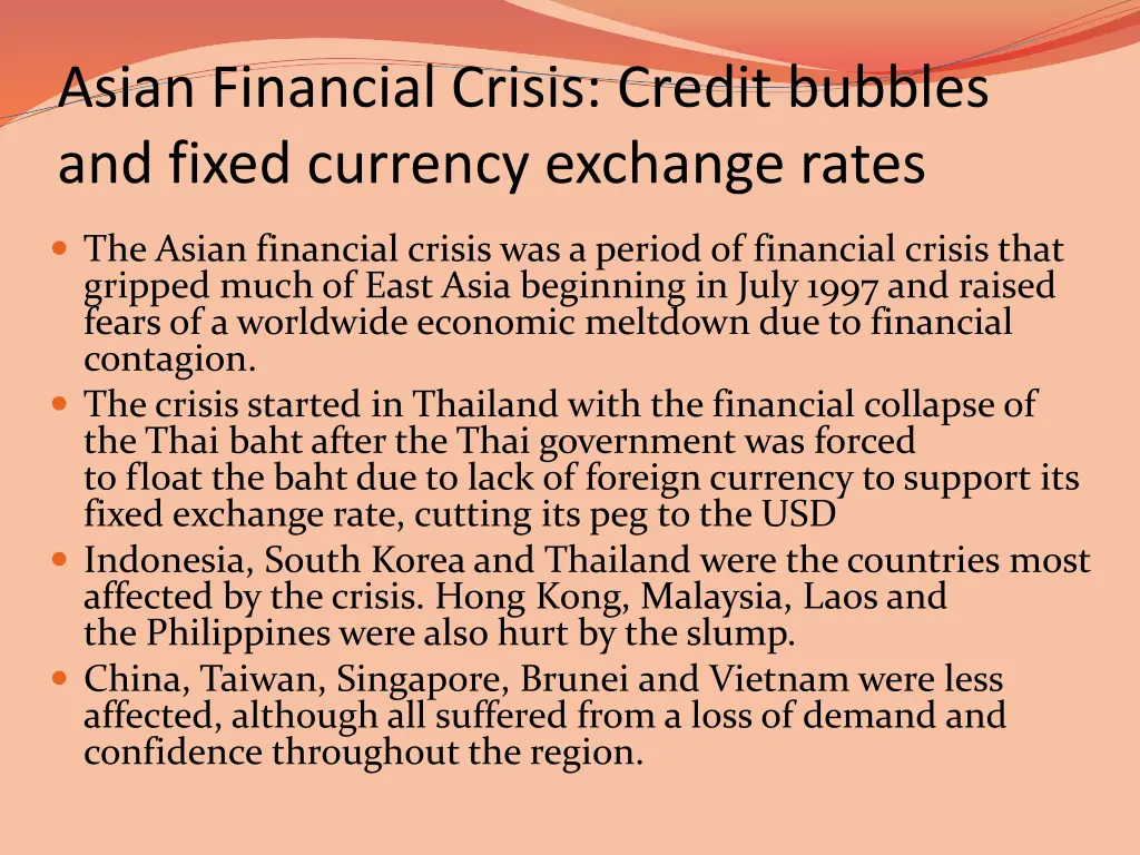 asian financial crisis credit bubbles and fixed