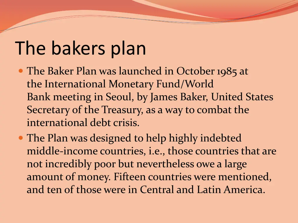 the bakers plan