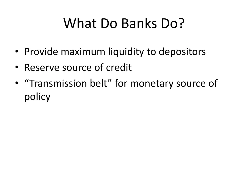 what do banks do