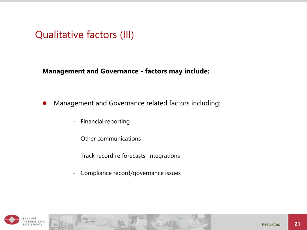 qualitative factors iii