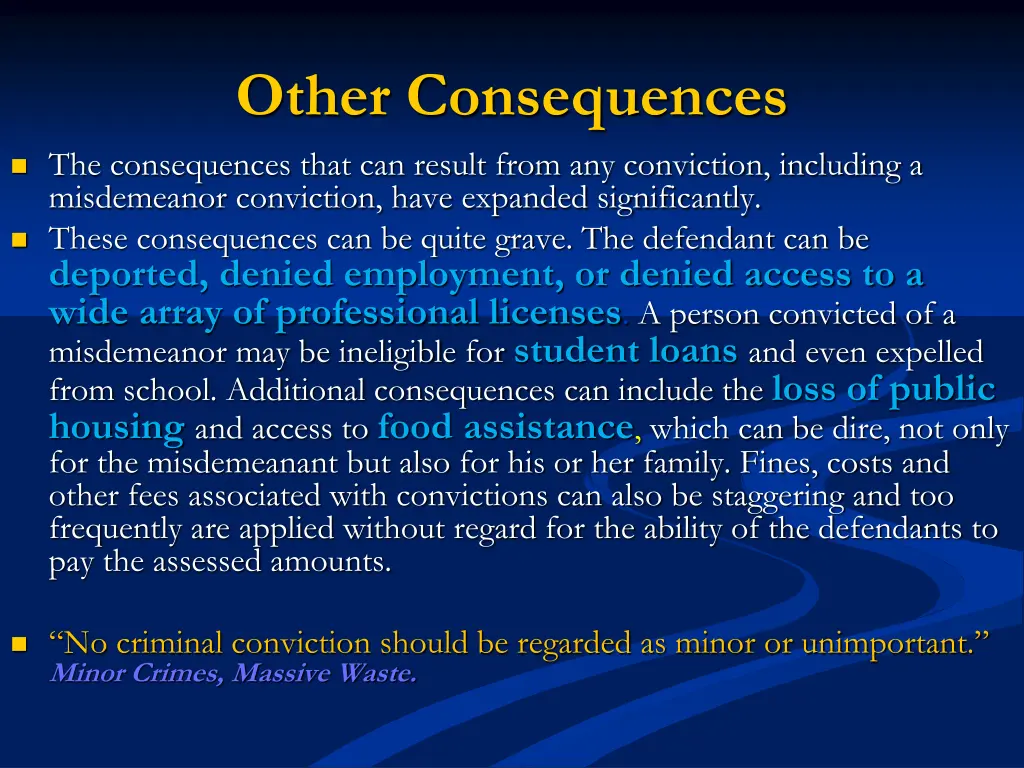 other consequences