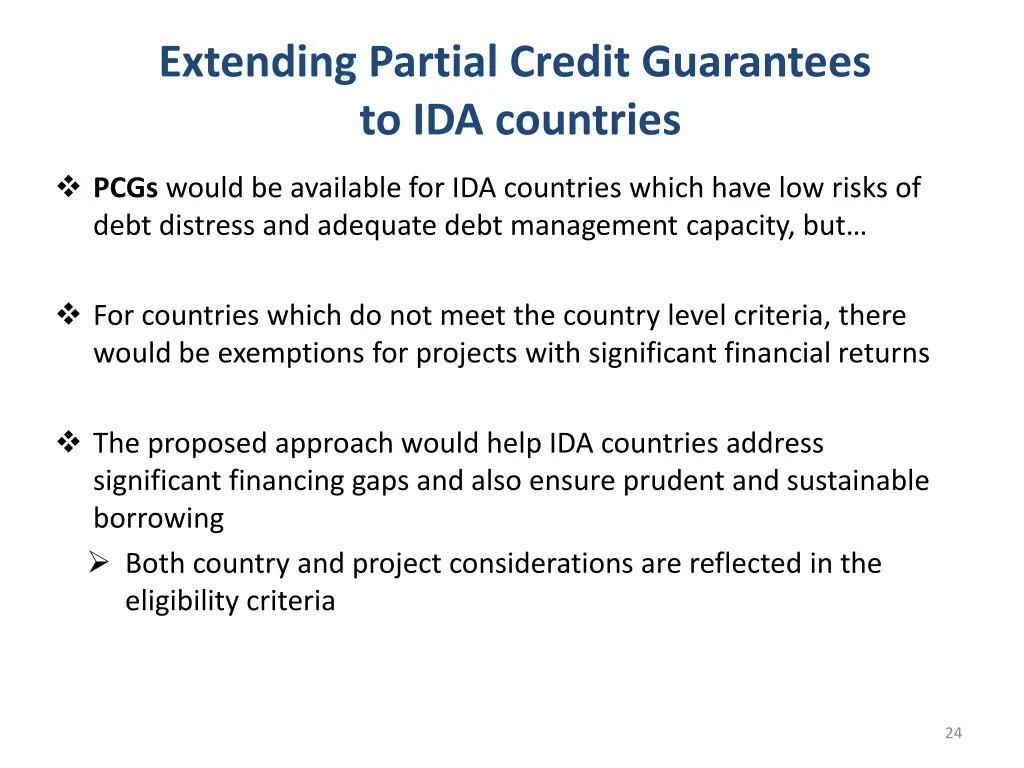 extending partial credit guarantees