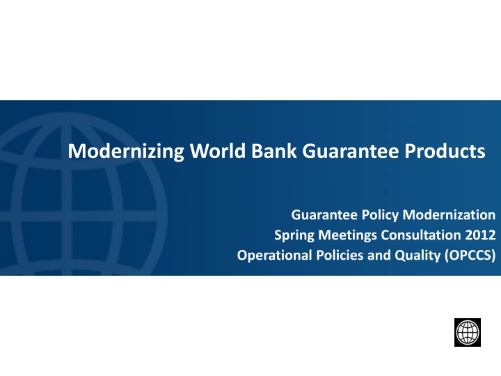 modernizing world bank guarantee products