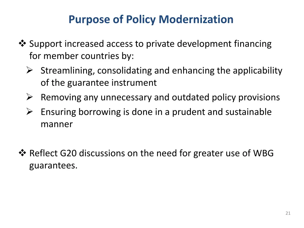 purpose of policy modernization