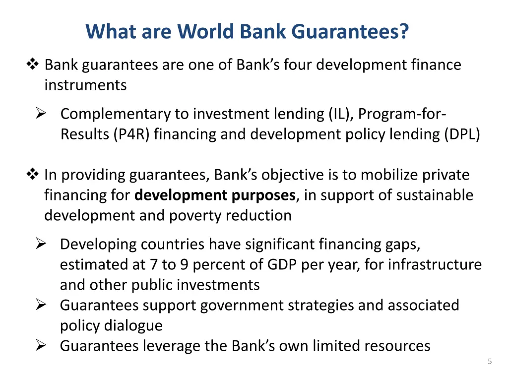 what are world bank guarantees