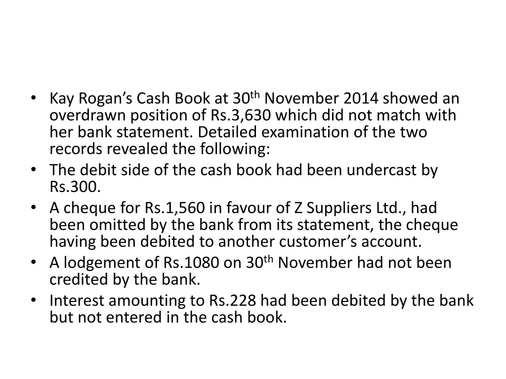 kay rogan s cash book at 30 th november 2014