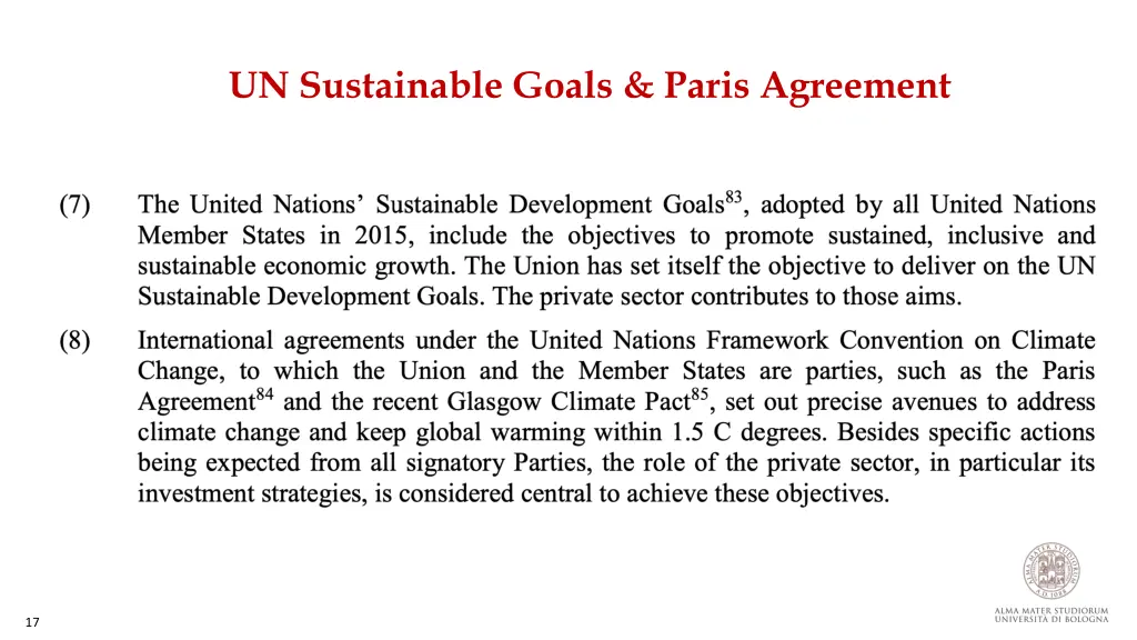 un sustainable goals paris agreement