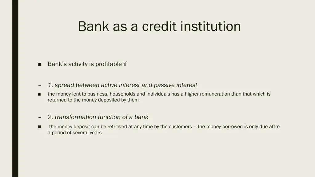 bank as a credit institution